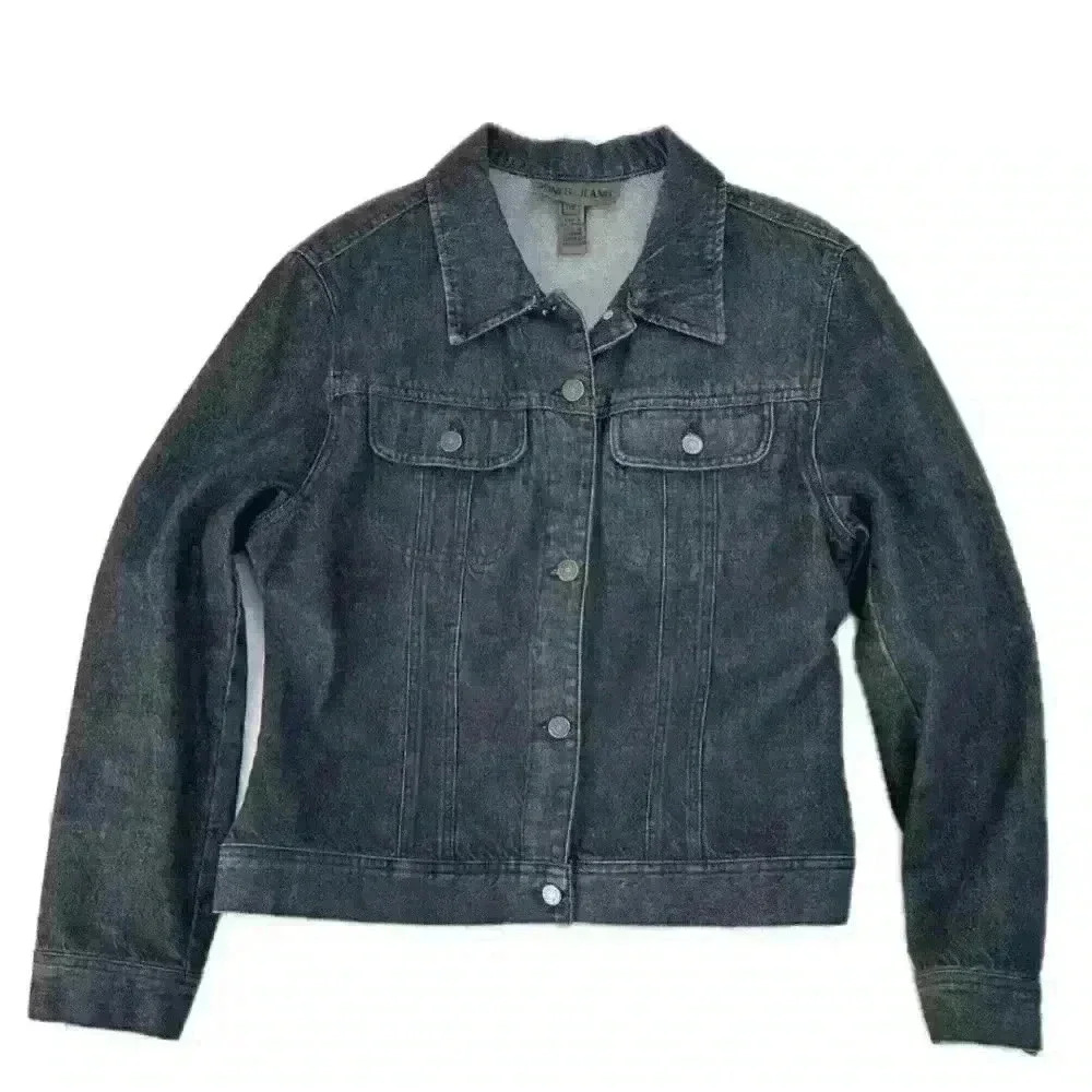 Jones Jeans Light Black Wash Denim Jacket Tapered Cut Size 14 Vintage